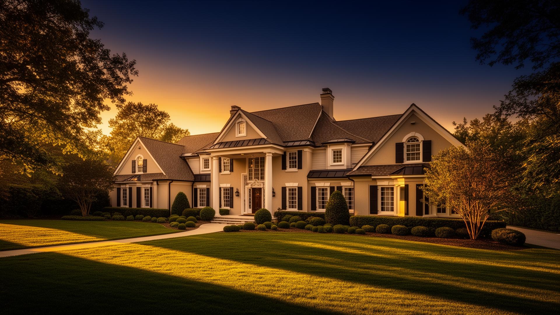 A premium American home at golden hour